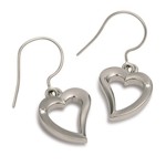Titanium Heart Dangles w/Diamonds - 0570-02